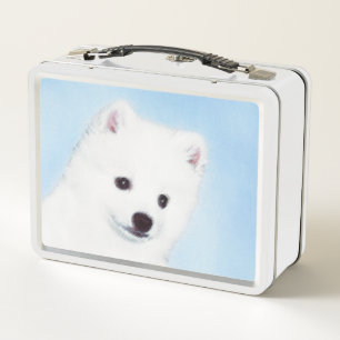 American Eskimo Dog Painting - Original Dog Art Metal Lunch Box