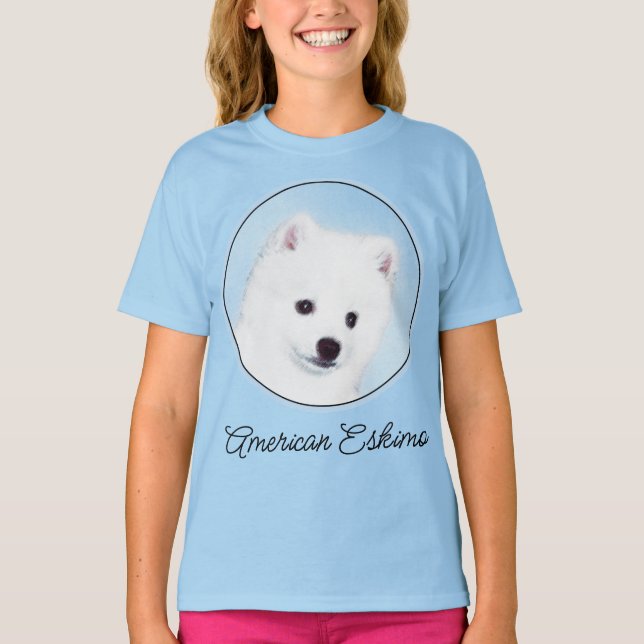 American Eskimo Dog Painting - Original Dog Art T- T-Shirt (Front)