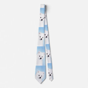 American Eskimo Dog Painting - Original Dog Art Tie