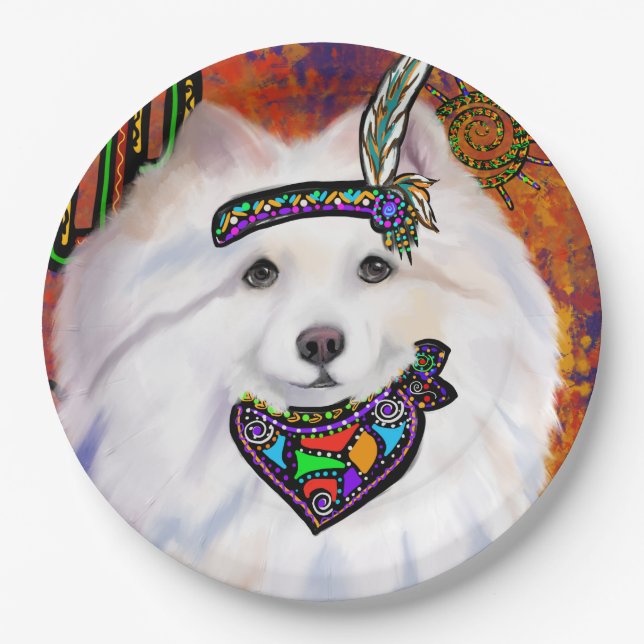 American Eskimo Dog  Paper Plate (Front)