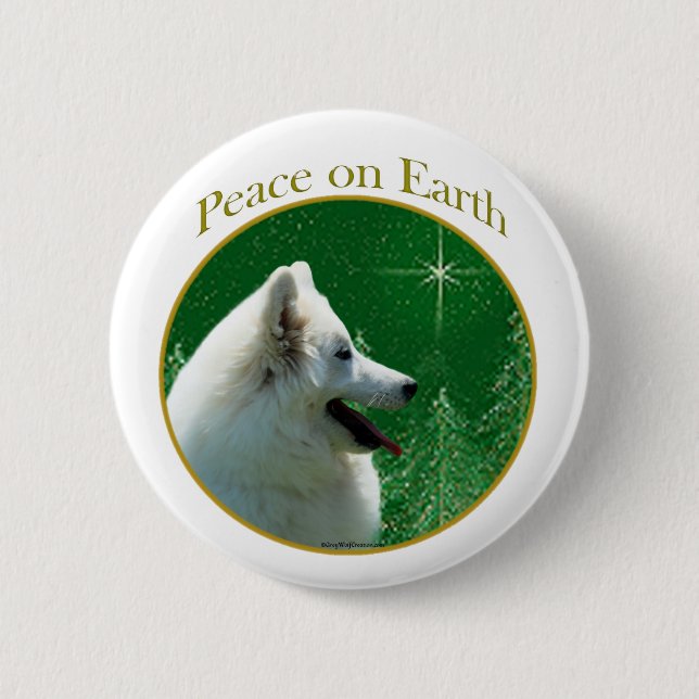 American Eskimo Dog Peace 6 Cm Round Badge (Front)