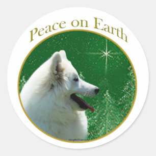 American Eskimo Dog Peace Classic Round Sticker