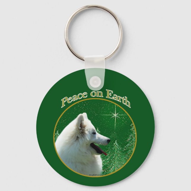 American Eskimo Dog Peace Key Ring (Front)