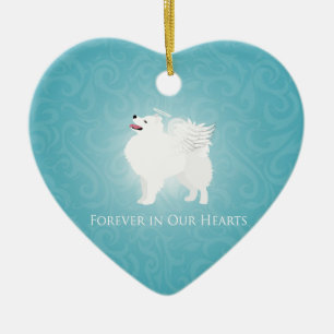 American Eskimo Dog Pet Loss Sympathy Design Ceramic Tree Decoration