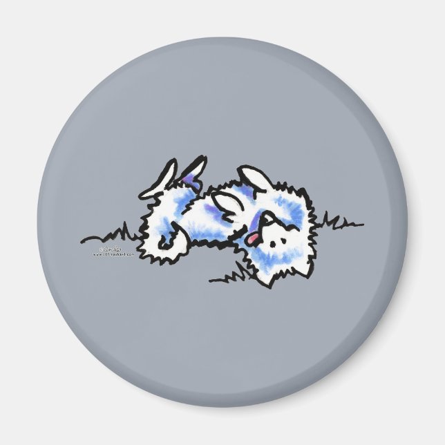 American Eskimo Dog Play Dead Magnet (Front)