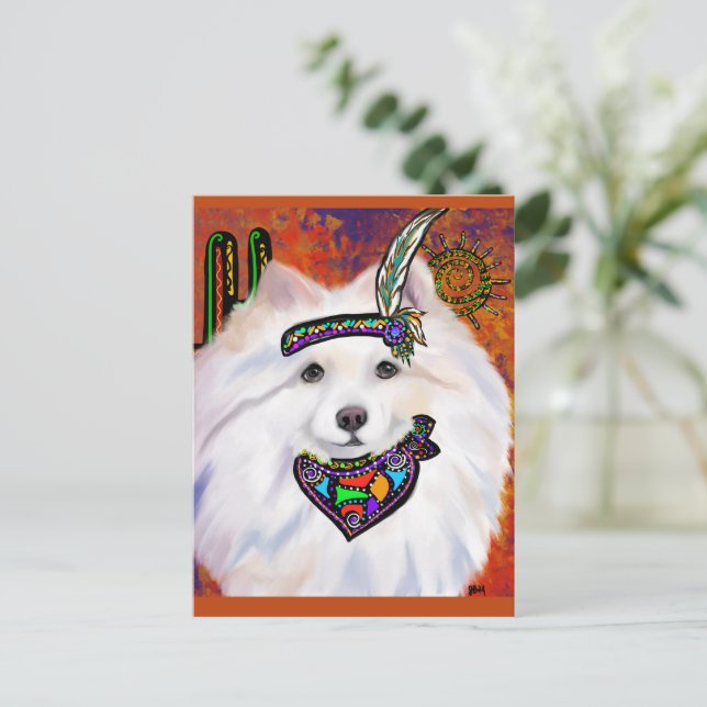 American Eskimo Dog  Postcard (Standing Front)