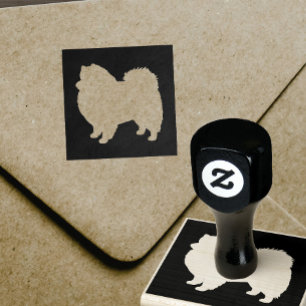 American Eskimo Dog Silhouette Rubber Stamp
