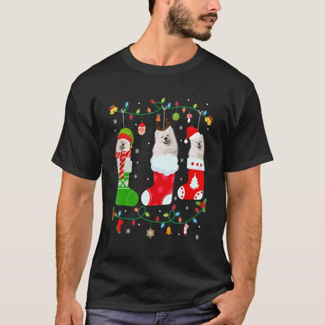 American Eskimo Dog Three Christmas Socks Sweater  (Front)