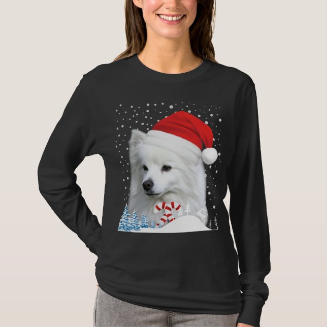 American Eskimo Dog Ugly Christmas Sweater Santa H (Front)