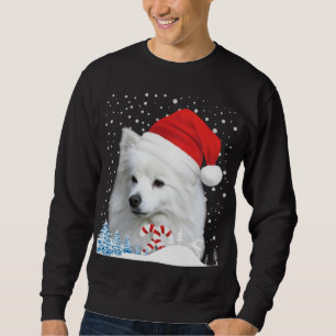 American Eskimo Dog Ugly Christmas Sweater Santa H