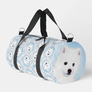 American Eskimo Eskie Puppy Painting Cute Dog Art Duffle Bag