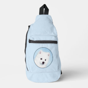 American Eskimo Eskie Puppy Painting Cute Dog Art  Sling Bag