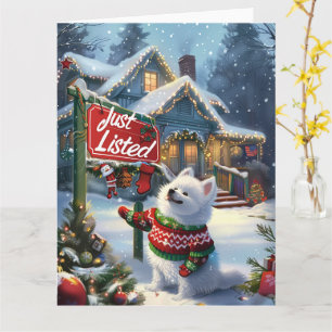 American Eskimo Festive Humour Realtor Christmas Card