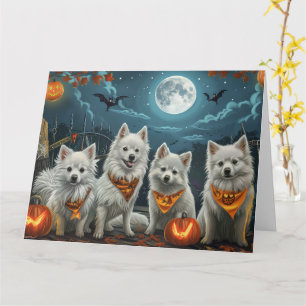 American Eskimo Halloween Spooky  Card