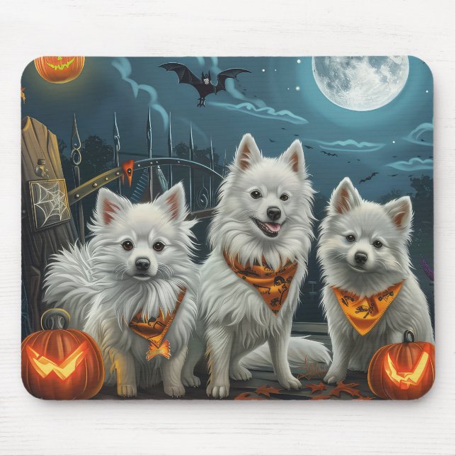 American Eskimo Halloween Spooky  Mouse Pad (Front)