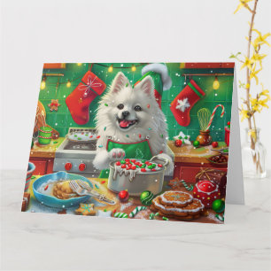 American Eskimo Holiday Baking: Festive Christmas Card