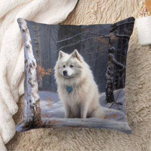 American Eskimo Let It Snow Christmas Cushion