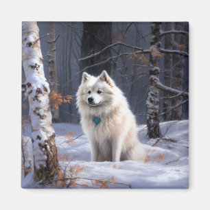 American Eskimo Let It Snow Christmas  Magnet