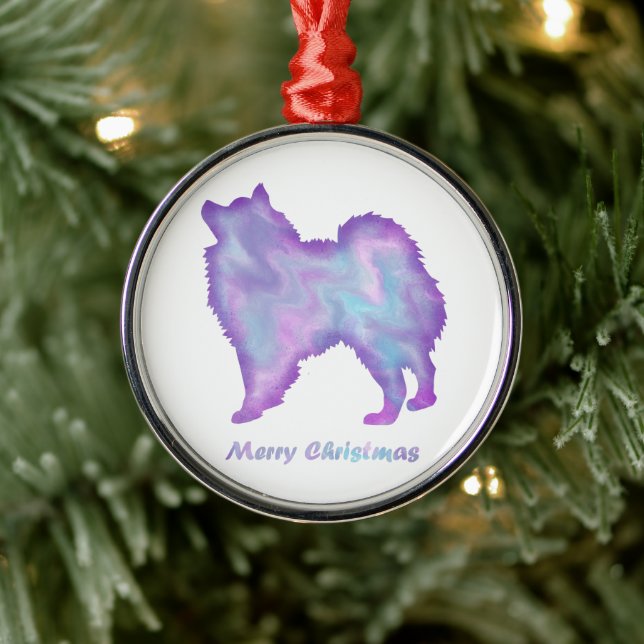 American Eskimo Purple, Pink And Aqua Marble Metal Tree Decoration (Tree)