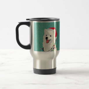 American Eskimo Samoyed Cute Puppy Dog Christmas Travel Mug