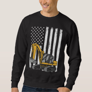 American Excavator Operator Job Construction Worke Sweatshirt