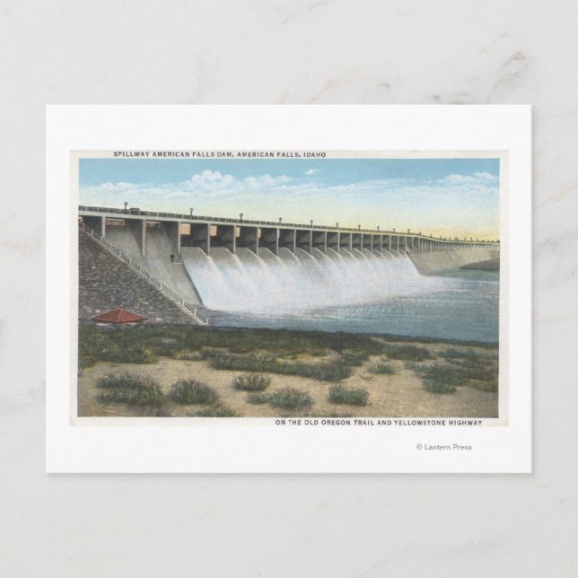 American Falls Dam Spillway, Oregon Postcard (Front)