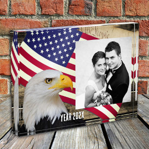 American family photo block, American Flag / USA  Block