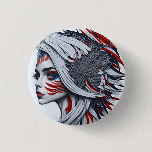 american fan 20 3 cm round badge
