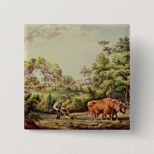 American Farm Scenes 15 Cm Square Badge