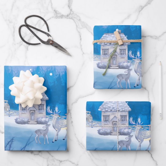 American Farm Wrapping Paper Flat Sheet Set of 3 (Front)