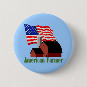 American Farmer 6 Cm Round Badge