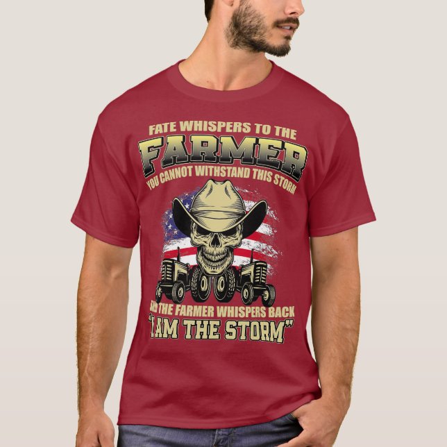 American Farmer Gift Tractor Farm Livestock T-Shirt (Front)