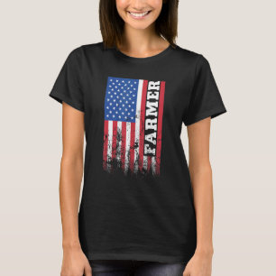 American Farmer US Flag Vertical T-Shirt