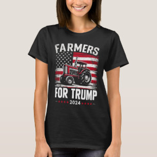 American Farmers For Trump Election Usa Flag T-Shirt