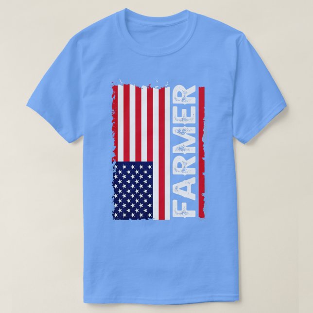 American Farmers Patriotic USA Farmer Flag T-Shirt (Design Front)