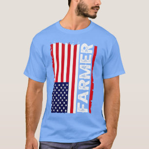 American Farmers Patriotic USA Farmer Flag T-Shirt