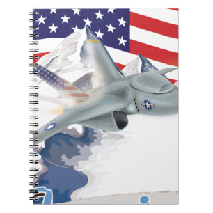 American fighter Jet Spiral Notebook