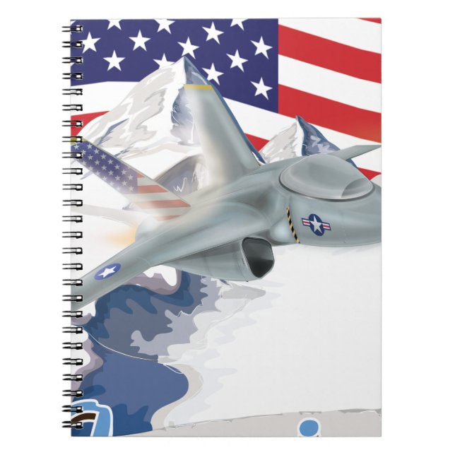 American fighter Jet Spiral Notebook (Front)