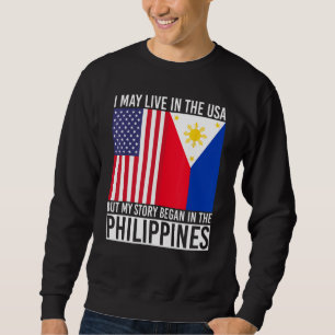 American Filipino Filipina Heritage USA Flag Phili Sweatshirt