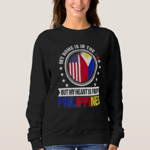 American Filipino Flag Heart Phillipines American  Sweatshirt