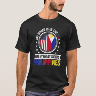 American Filipino Flag Heart Phillipines American T-Shirt