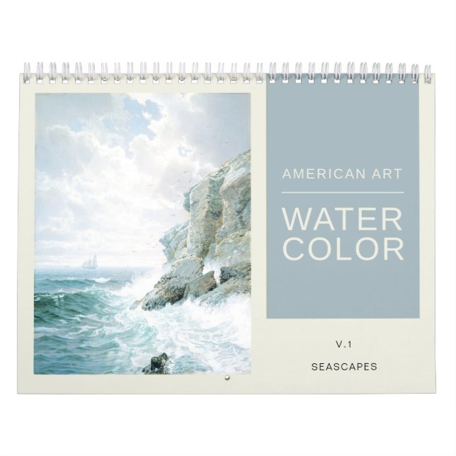 American Fine Art Watercolor Seascapes Paintings Calendar (Cover)