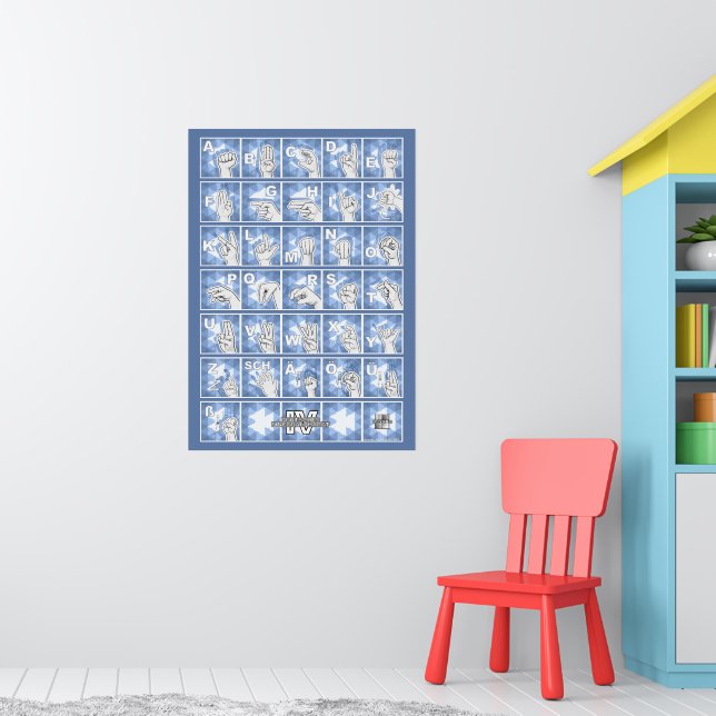 American Finger Alphabet 4 - blue / Poster (Nursery 1)