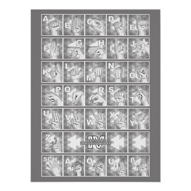 American Finger Alphabet 4 - gray / Poster (Front)