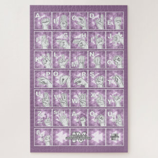 American Finger Alphabet 4 - lavender gray / Puzzl Jigsaw Puzzle