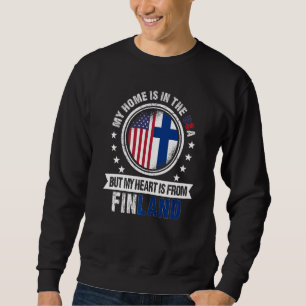 American Finnish Flag Heart from Finland American Sweatshirt