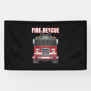 American Fire Rescue Firefighter Department Truck Banner
