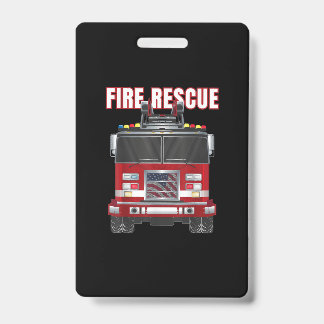 American Fire Rescue Firefighter Department Truck ID Badge