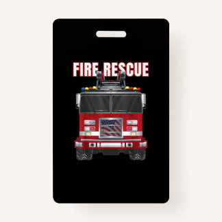 American Fire Rescue Firefighter Department Truck ID Badge