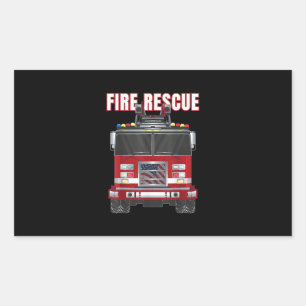 American Fire Rescue Firefighter Department Truck Rectangular Sticker